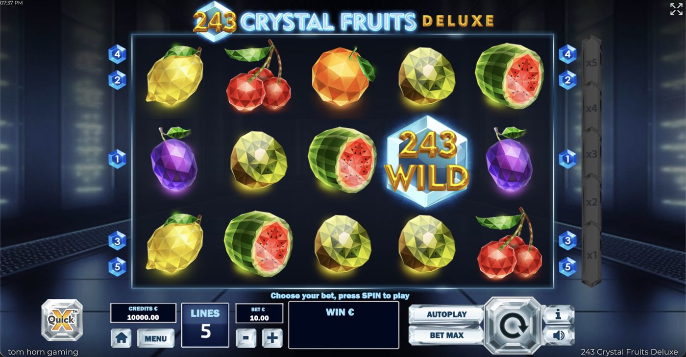 243 Crystal Fruits Deluxe: image of main menu