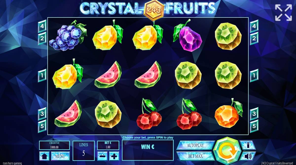243 Crystal Fruits Reserved: image of main menu