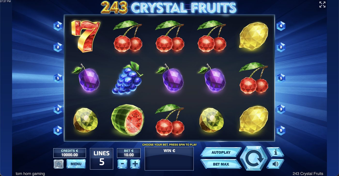 243 Crystal Fruits: image of main menu