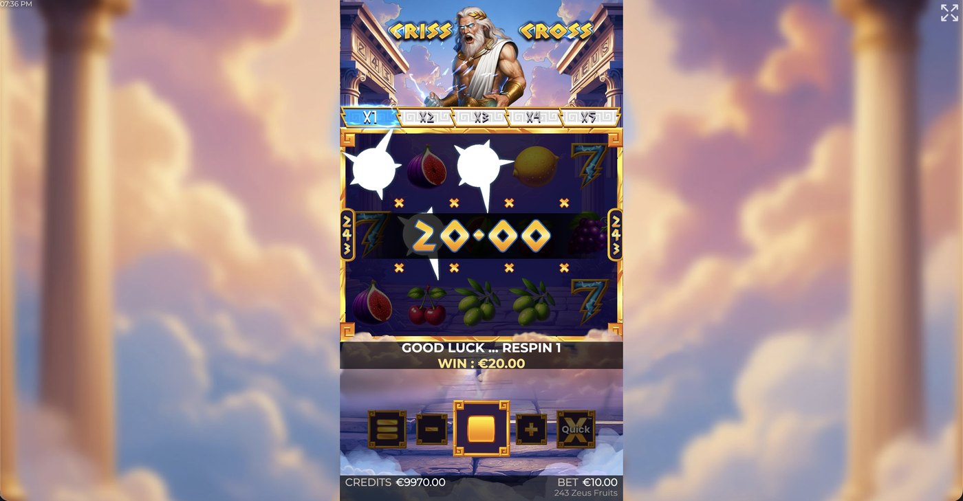 243 Zeus Fruits: image of winning