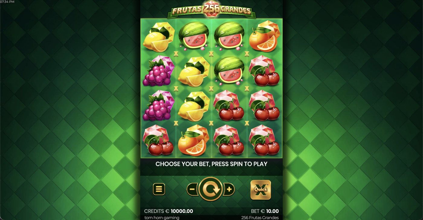 256 Frutas Grandes: image of main menu