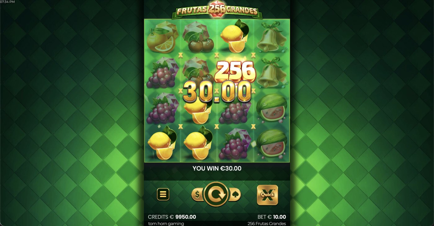 256 Frutas Grandes: image of winning