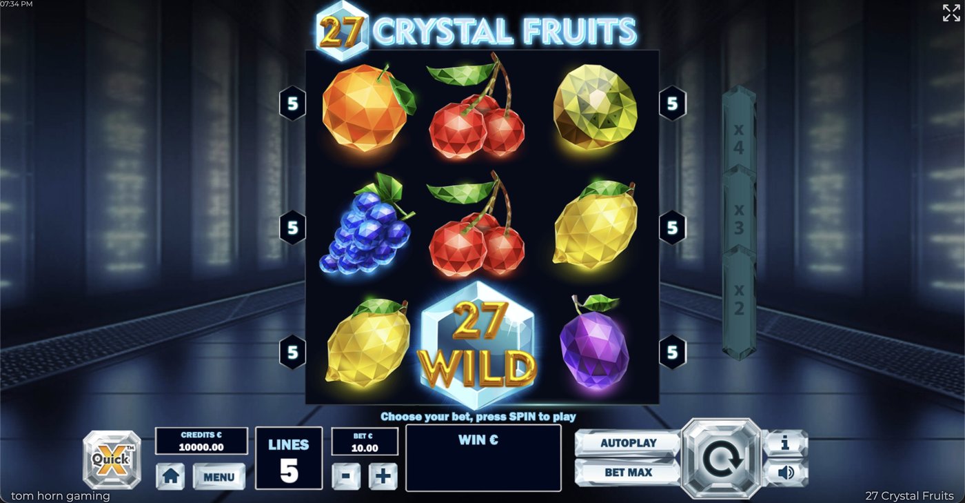 27 Crystal Fruits: image of main menu