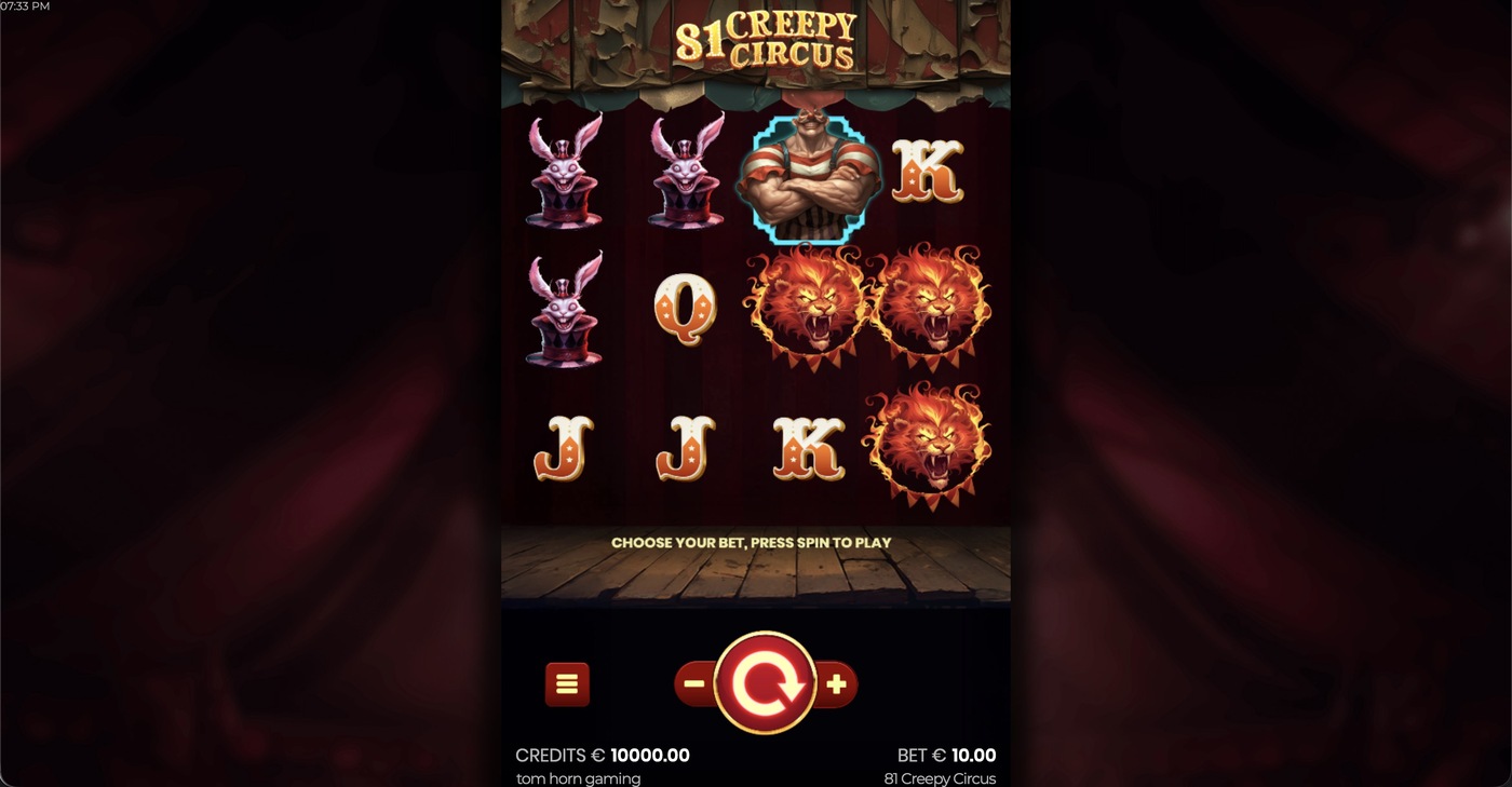 81 Creepy Circus: image of main menu