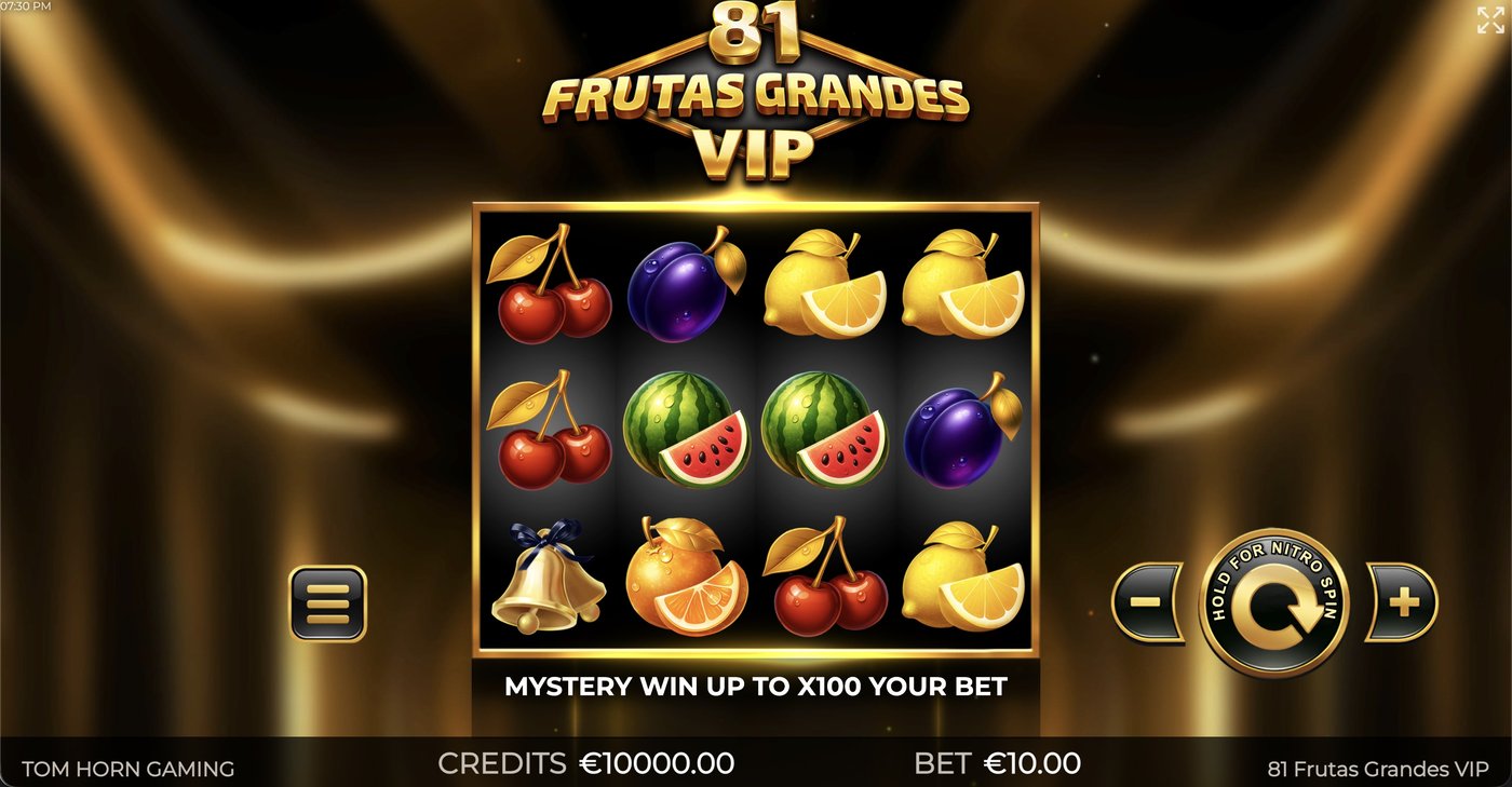81 Frutas Grandes VIP: image of main menu
