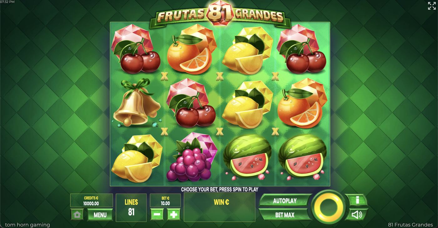 81 Frutas Grandes: image of main menu