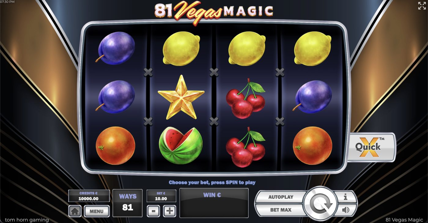81 Vegas Magic: image of main menu
