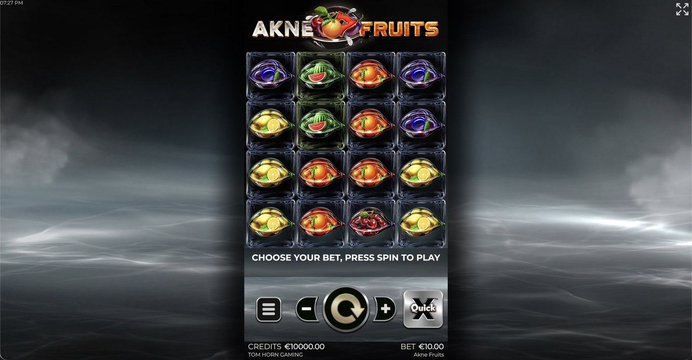 Akne Fruits: image of main menu