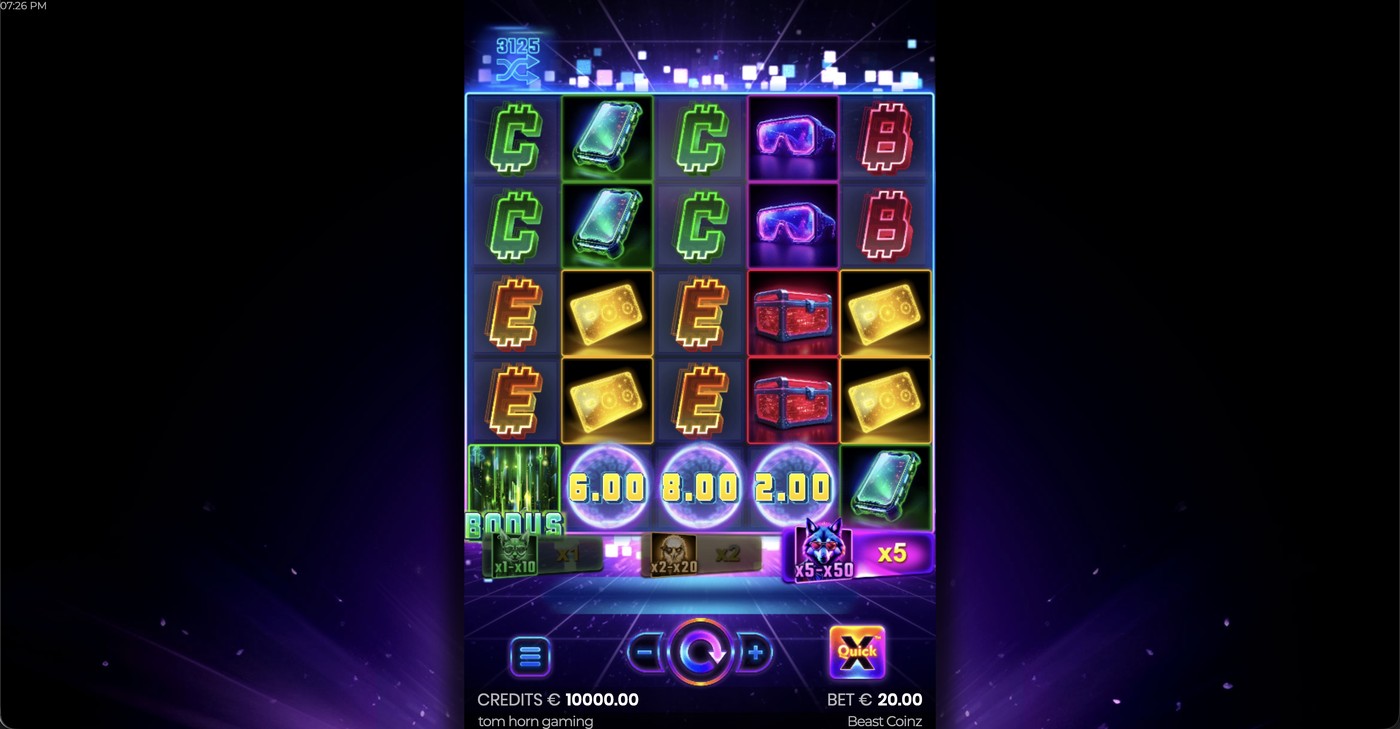 Beast Coinz: image of main menu