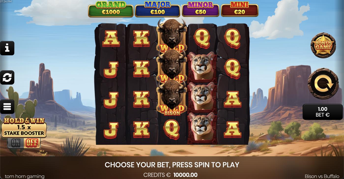 Bison vs Buffalo: image of main menu