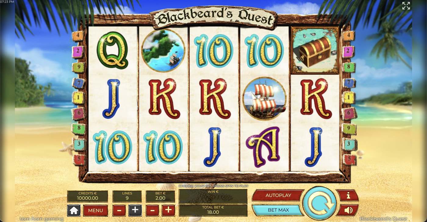 Blackbeard's Quest: image of main menu