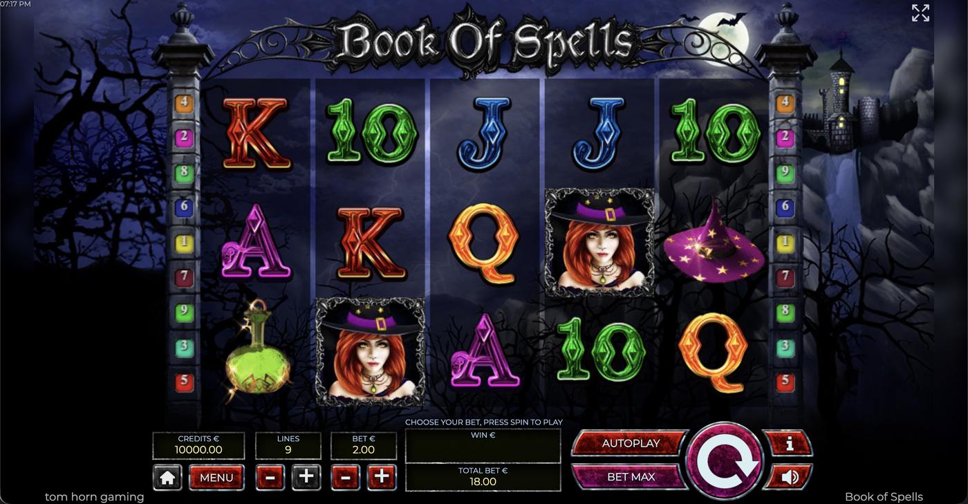 Book of Spells: image of main menu