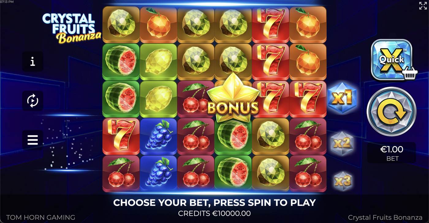 Crystal Fruits Bonanza: image of main menu