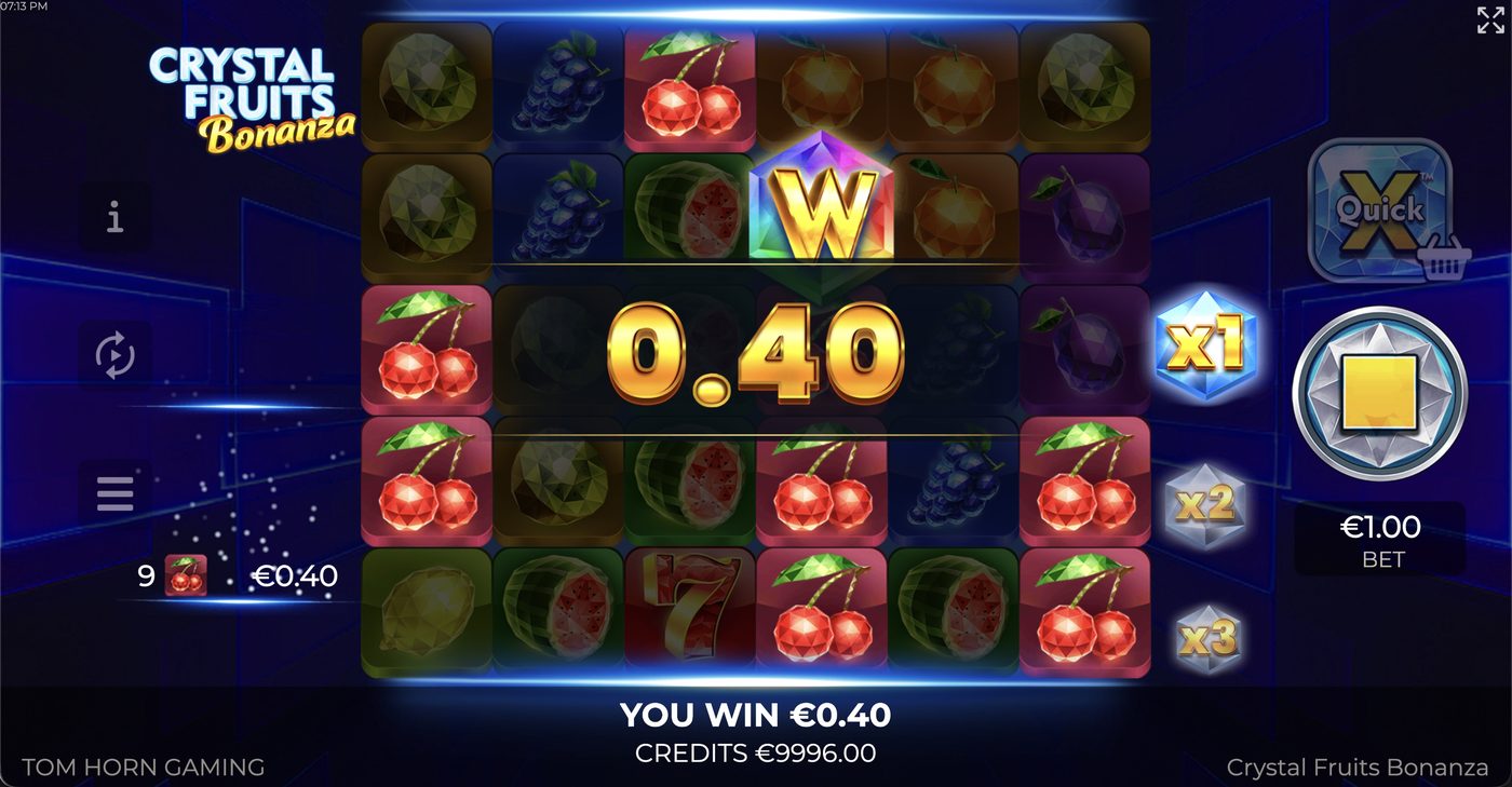 Crystal Fruits Bonanza: image of winning