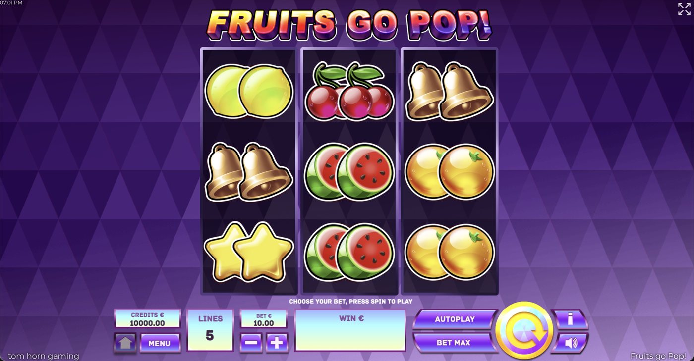 FRUITS GO POP!: image of main menu