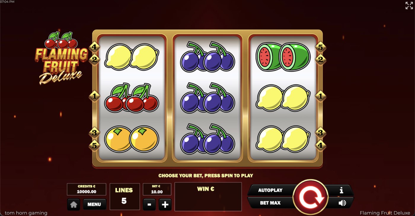 Flaming Fruit Deluxe: image of main menu