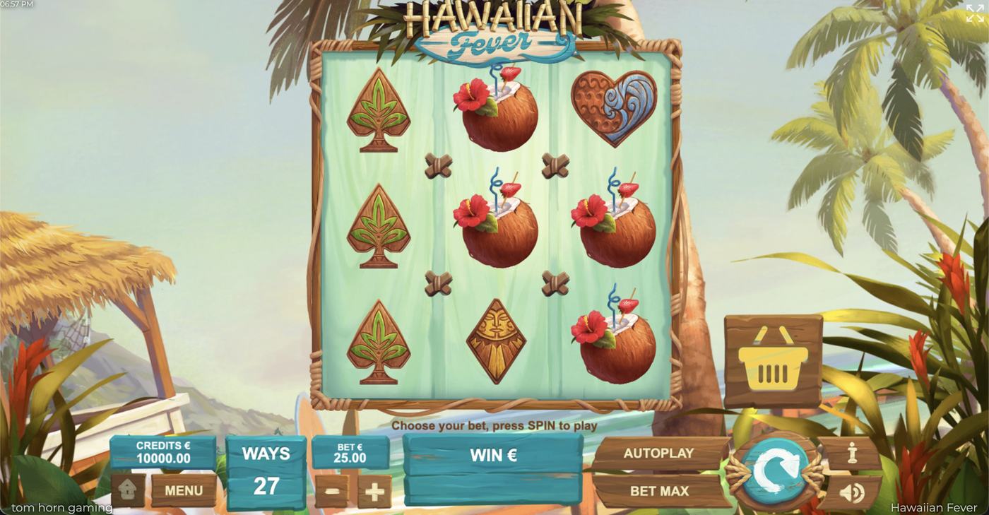 Hawaiian Fever: image of main menu