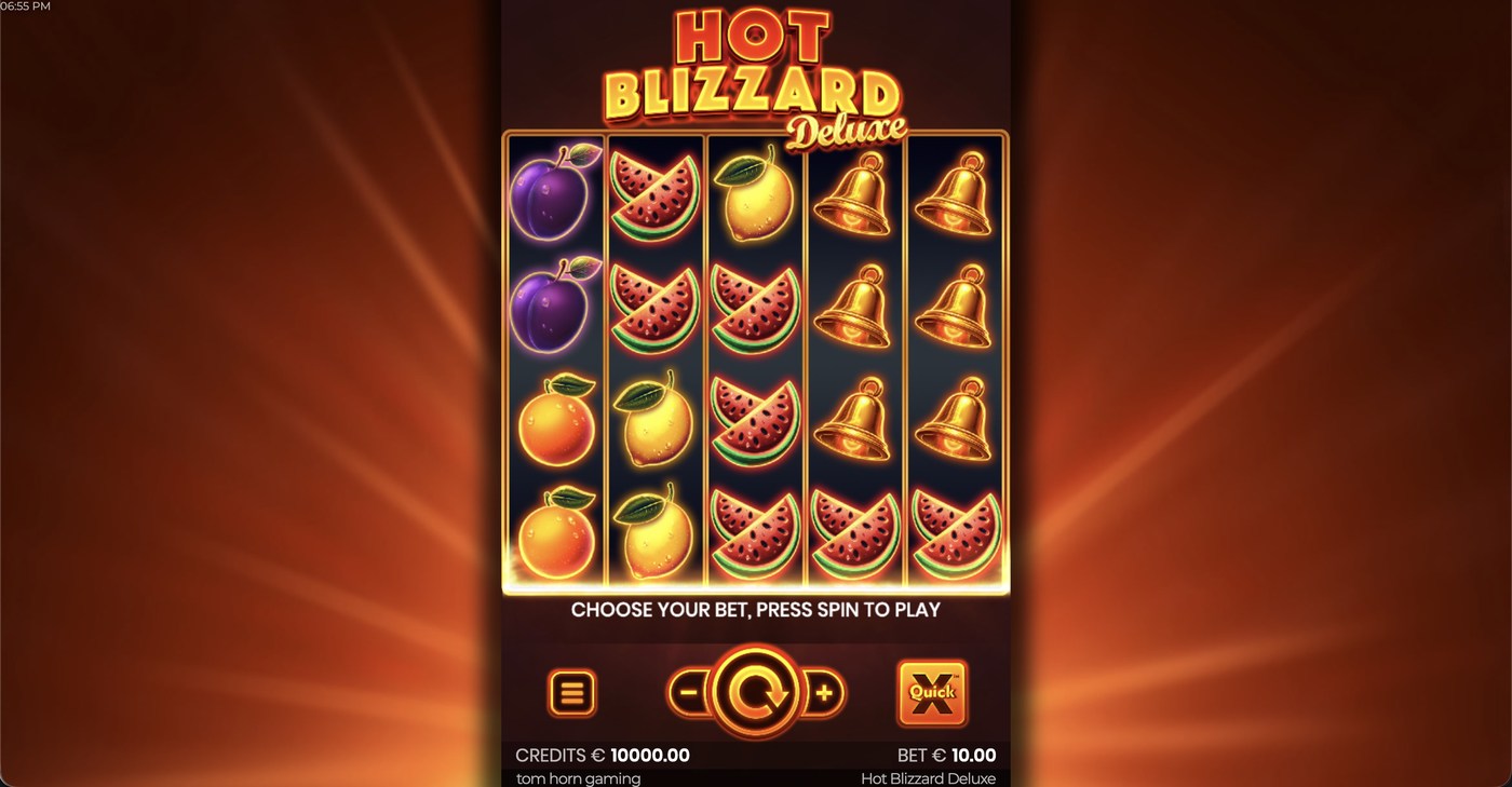 Hot Blizzard Deluxe: image of main menu
