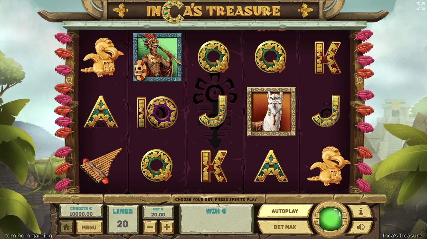 Inca's Treasure: image of main menu