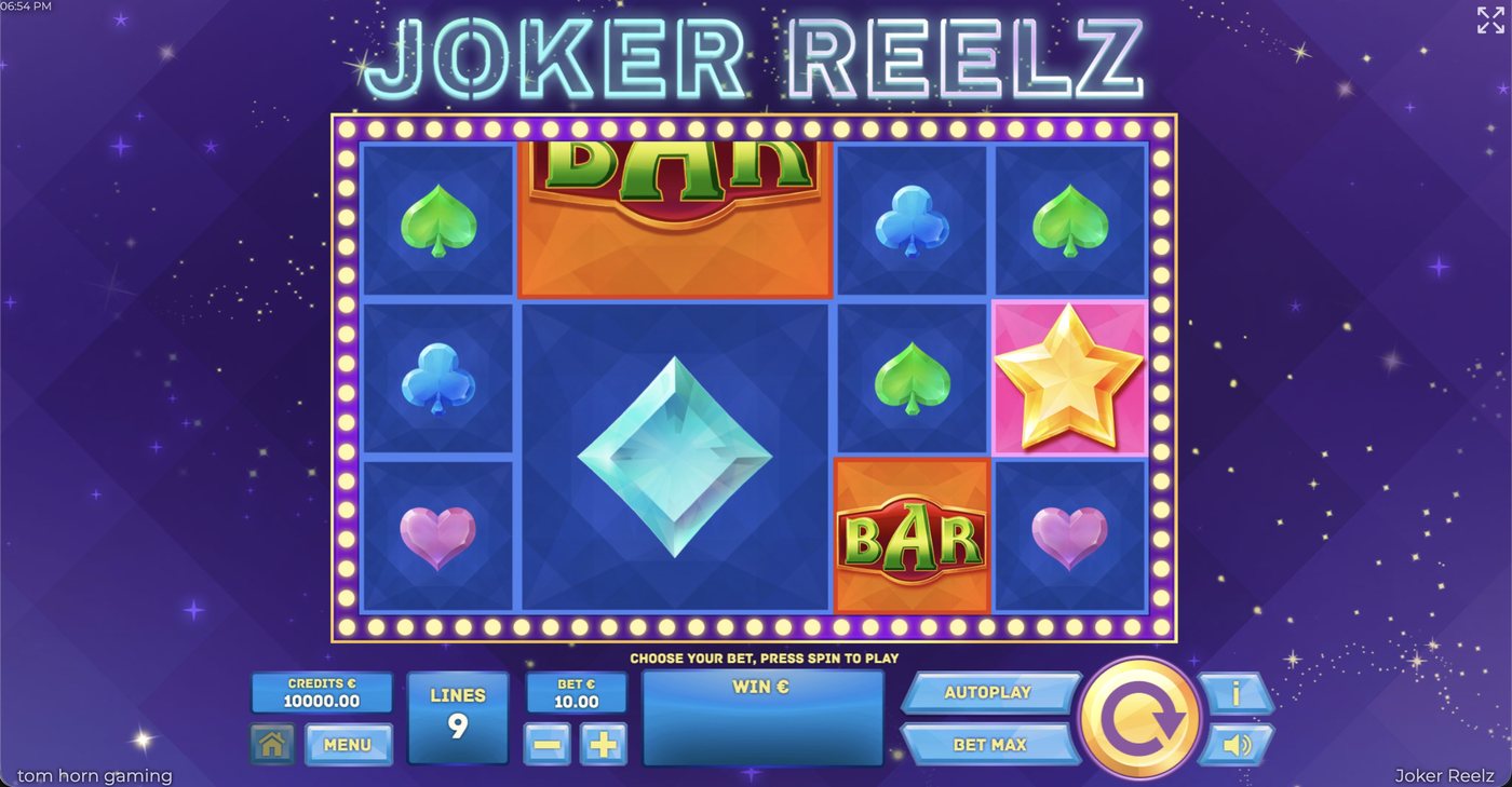 Joker Reelz: image of main menu