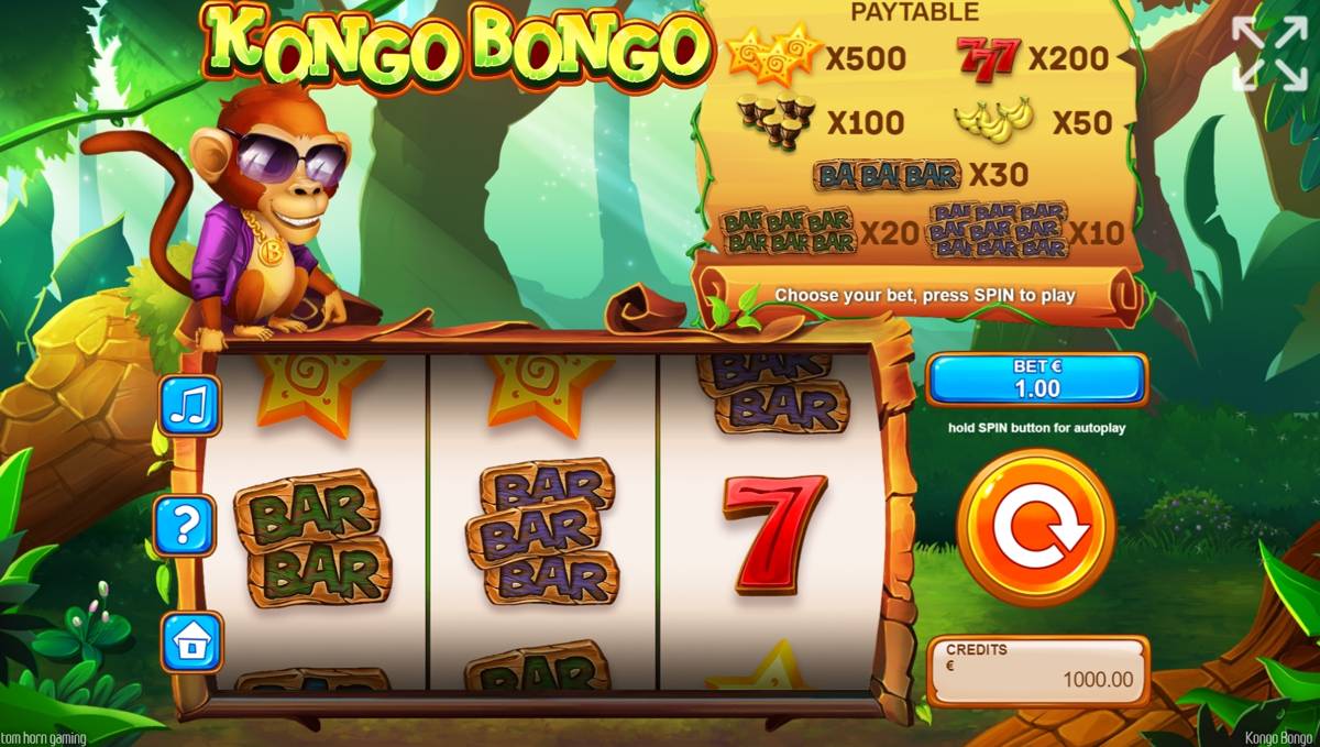Kongo Bongo: image of main menu