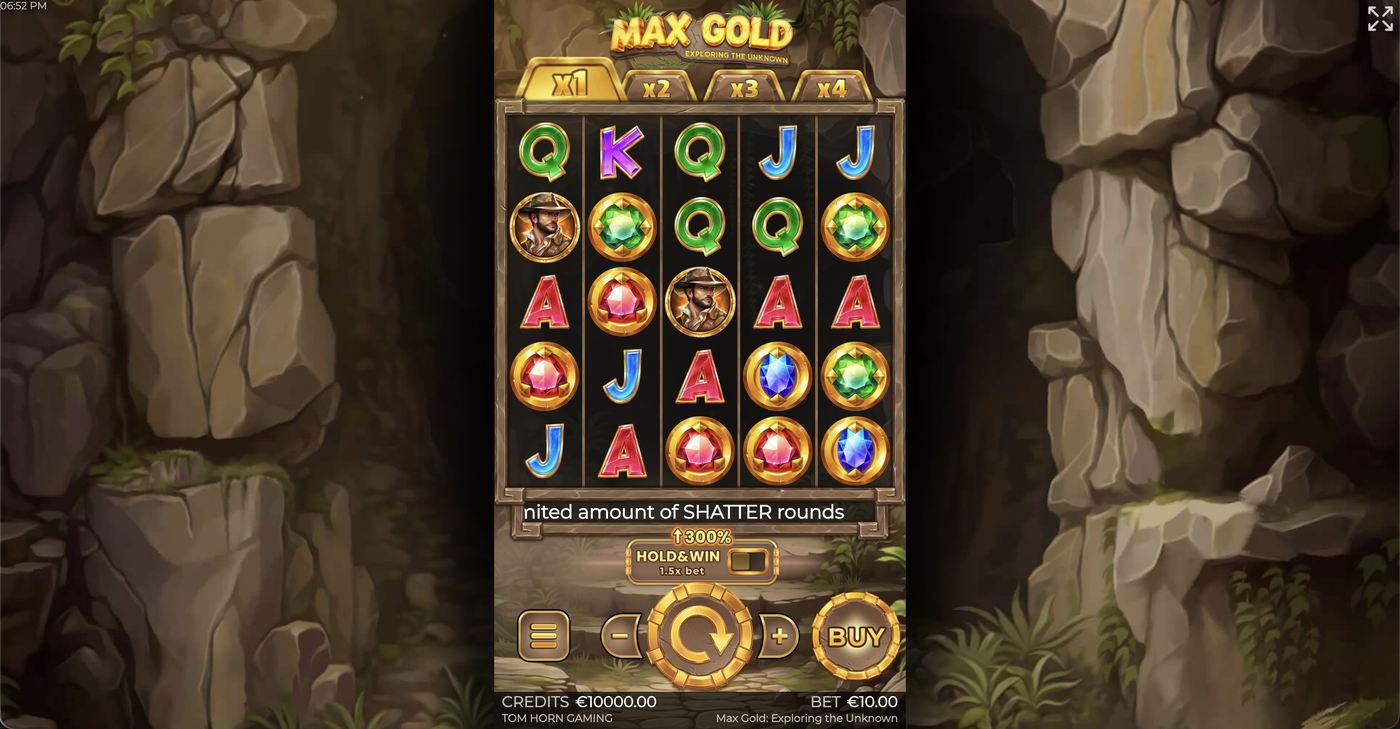 Max Gold Exploring the Unknown: image of main menu