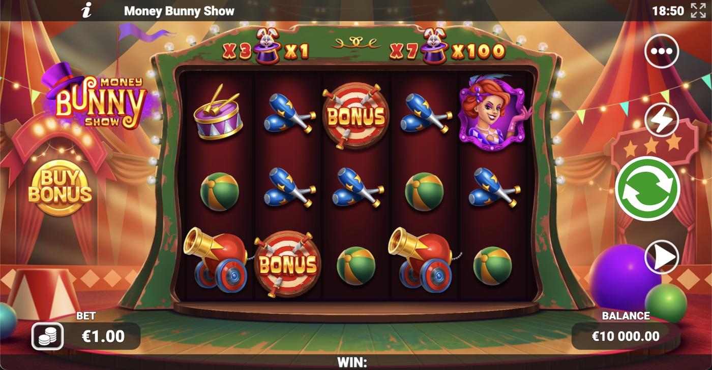 Money Bunny Show: image of main menu