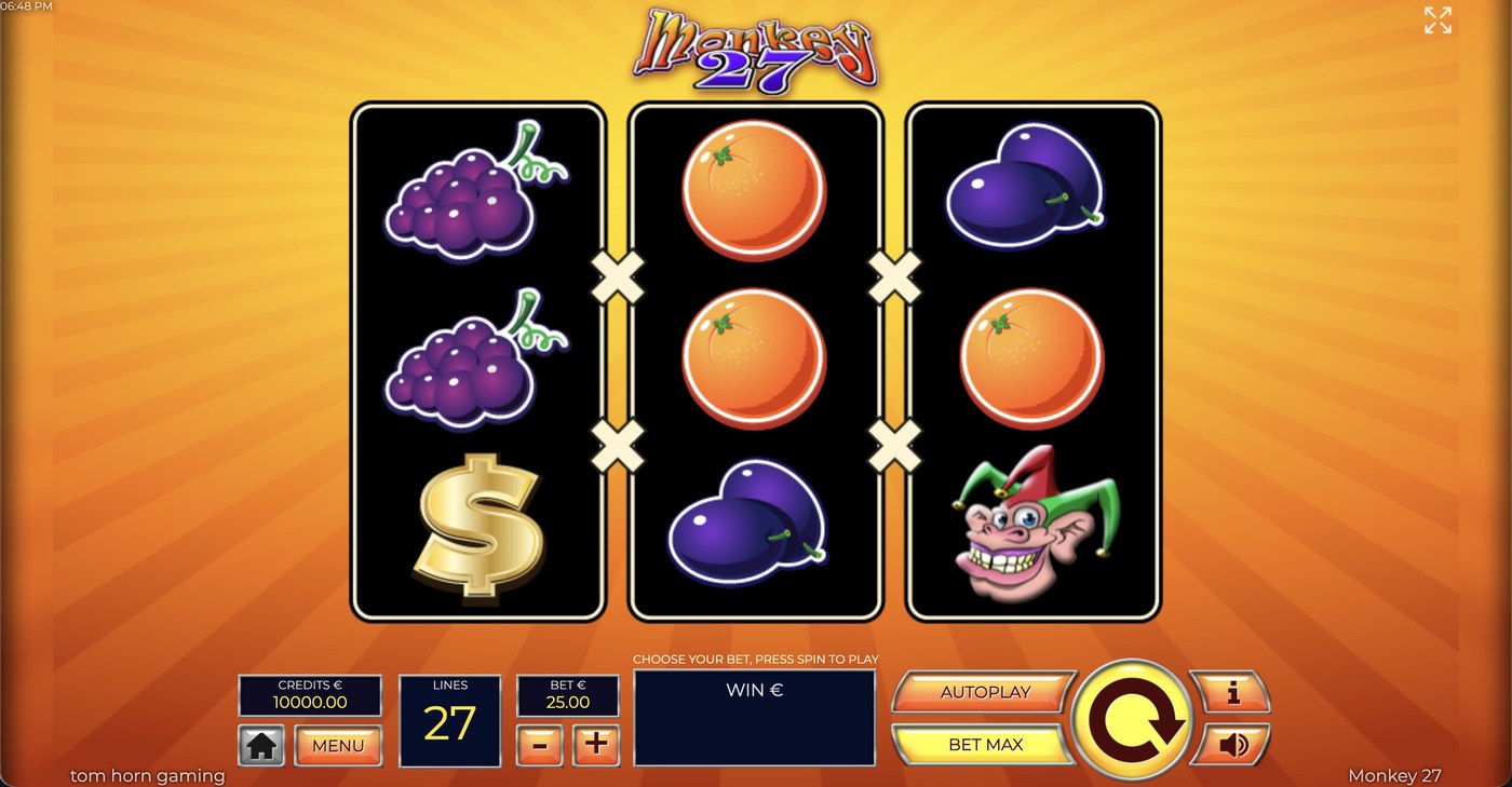Monkey 27: image of main menu
