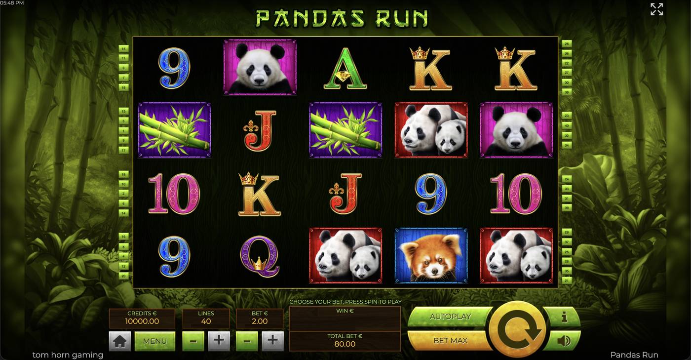 Pandas Run: image of main menu