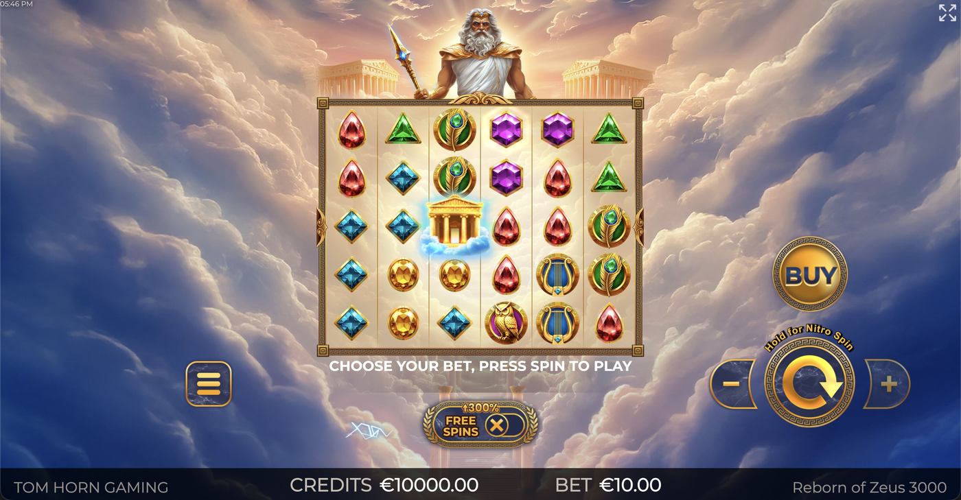 Reborn of Zeus 3000: image of main menu