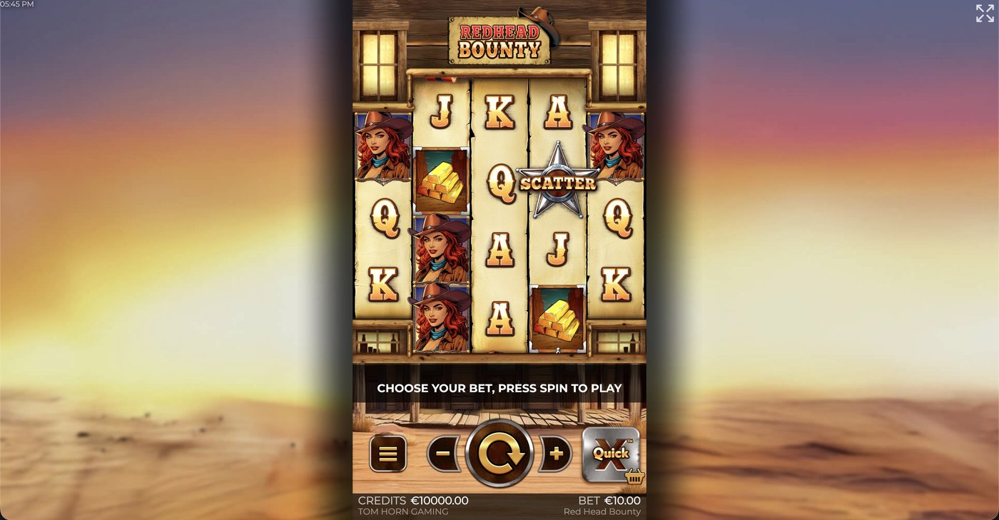 Redhead Bounty: image of main menu