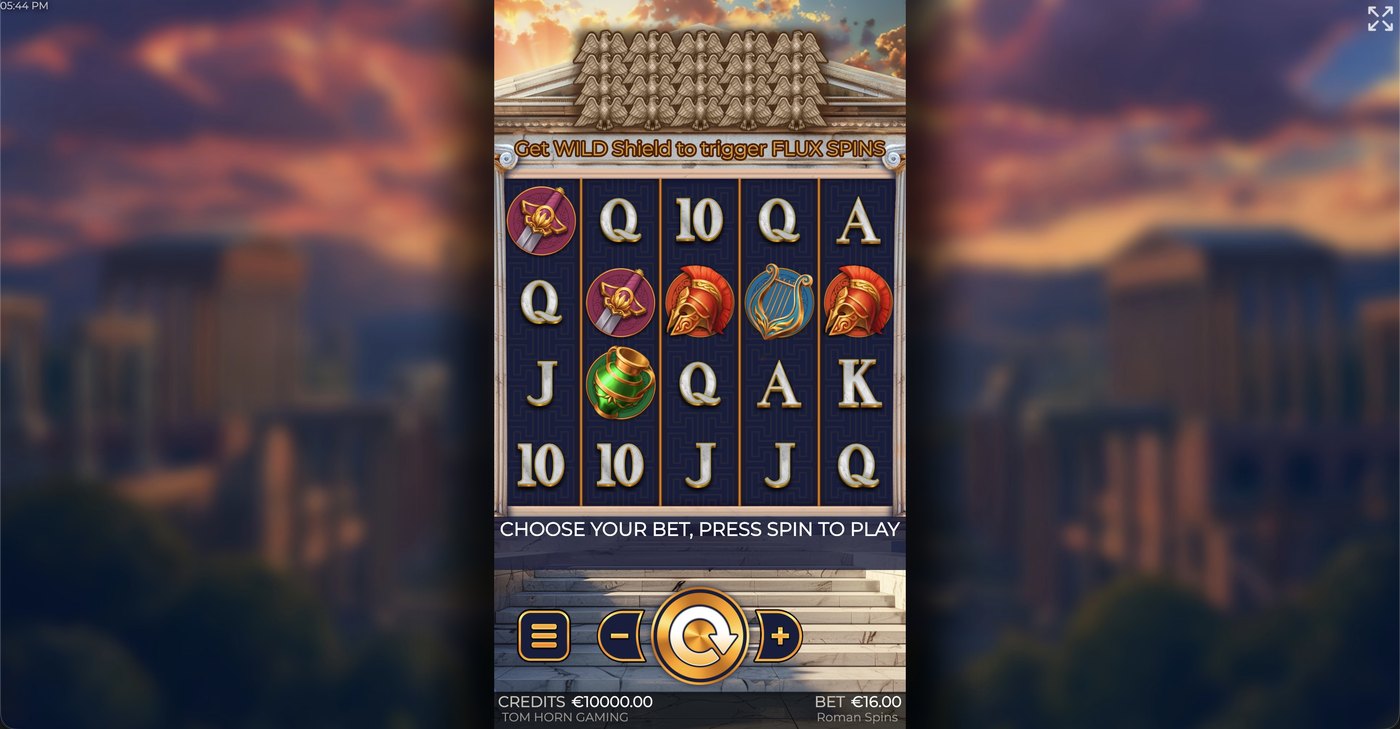 Roman Spins: image of main menu
