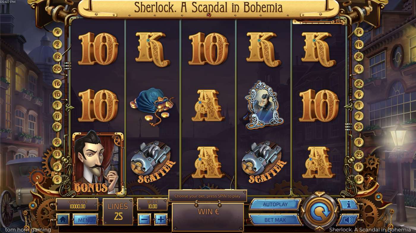 Sherlock a Scandal in Bohemia: image of main menu