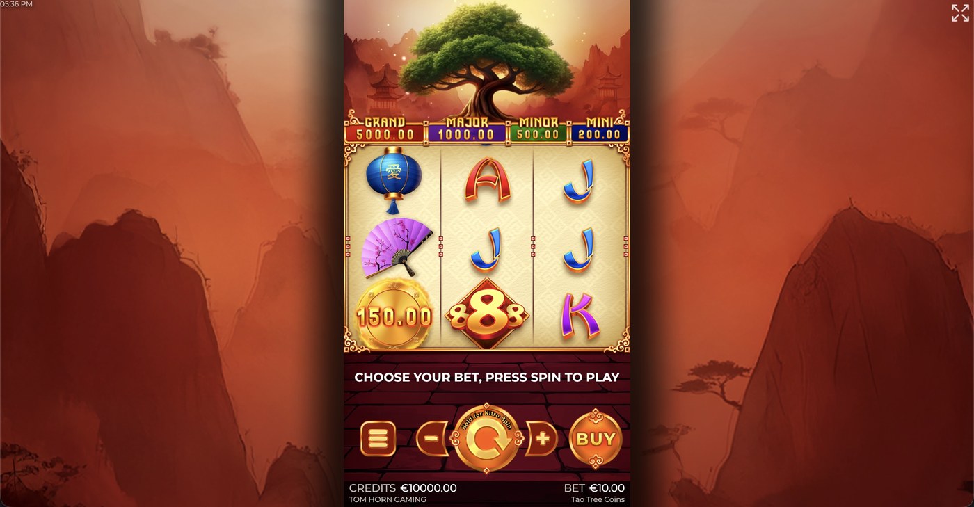 Tao Tree Coins: image of main menu