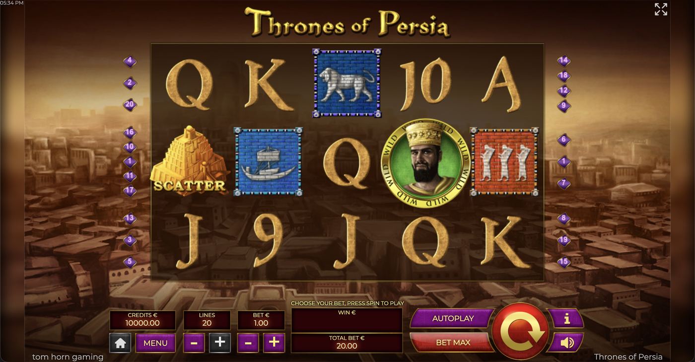Thrones of Persia: image of main menu