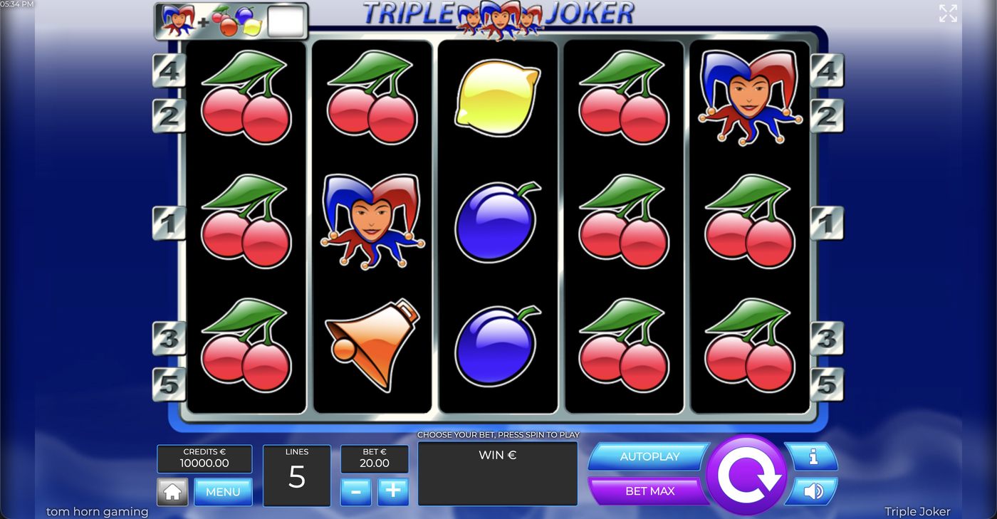 Triple Joker: image of main menu