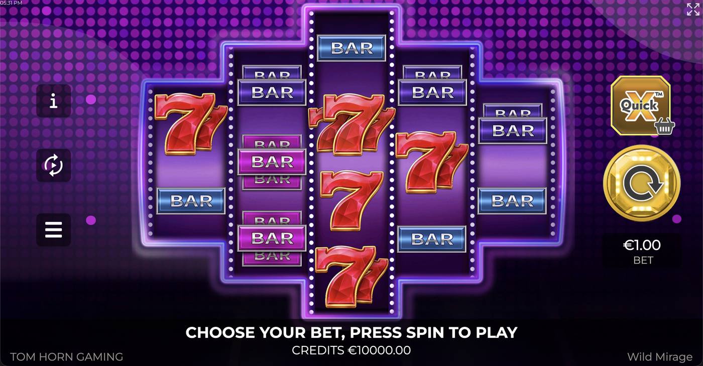 Wild Mirage: image of main menu