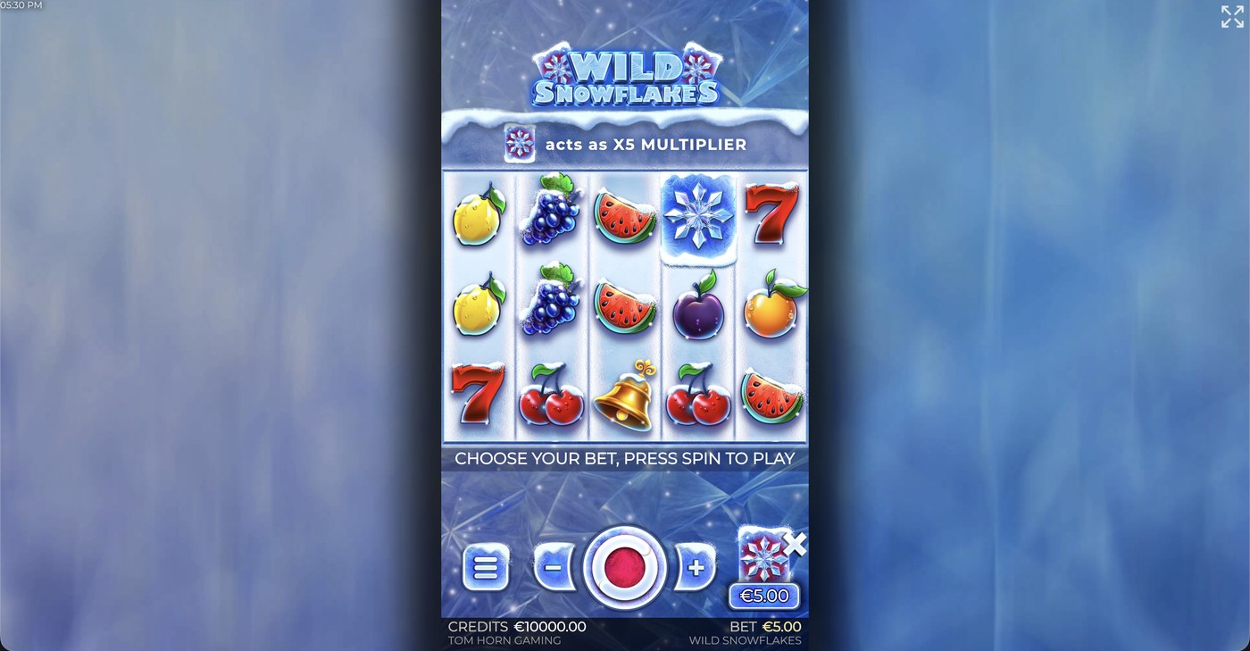 Wild Snowflakes: image of main menu