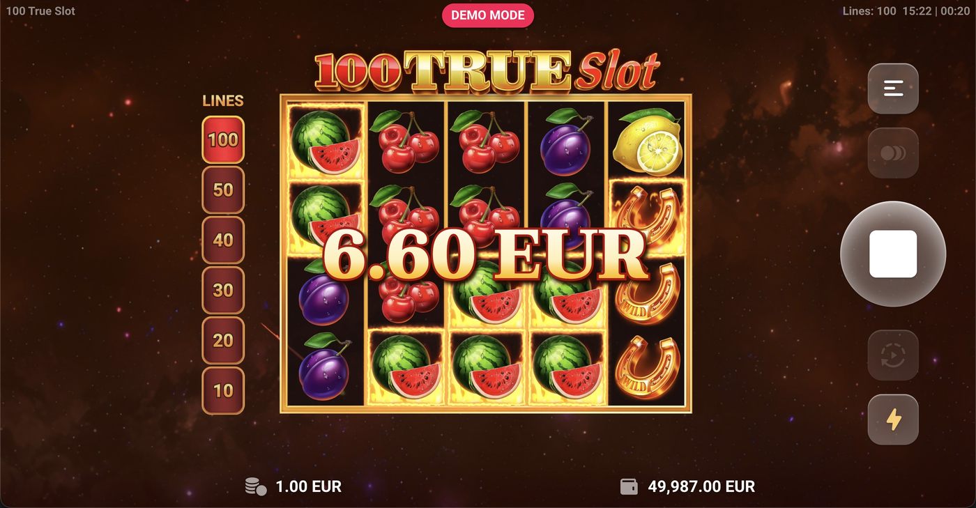 100 True Slot: image of winning