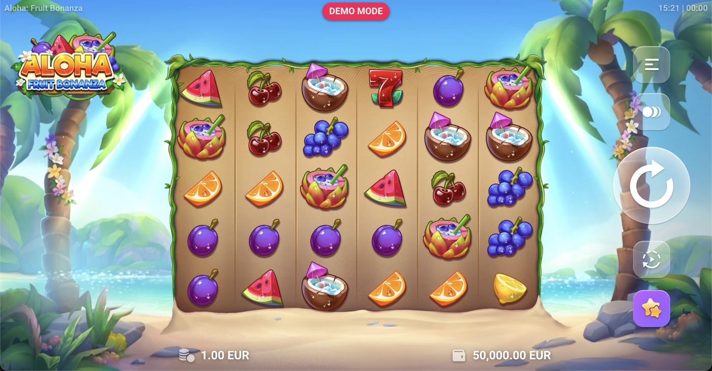 Aloha Fruit Bonanza: image of main menu