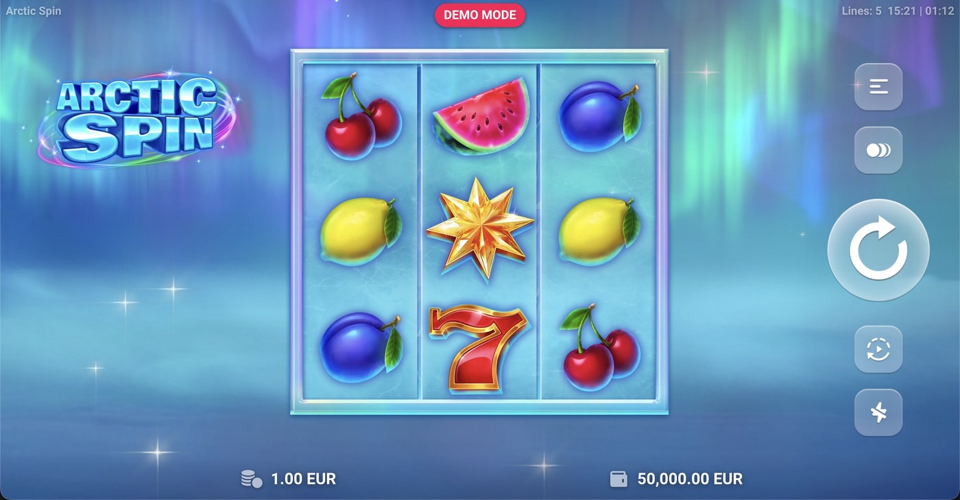 Arctic Spin: image of main menu