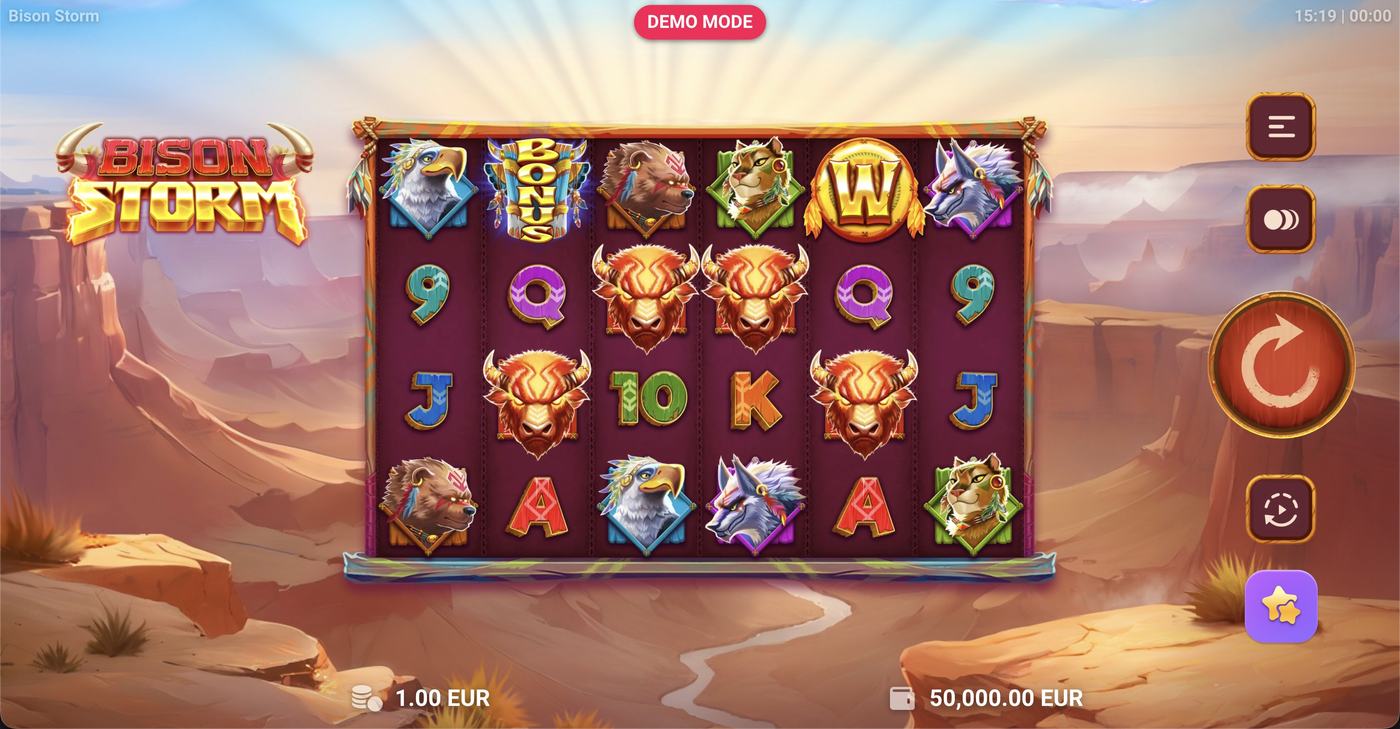 Bison Storm: image of main menu