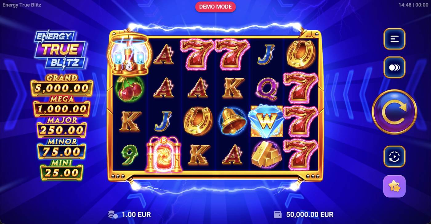 Energy True Blitz: image of main menu
