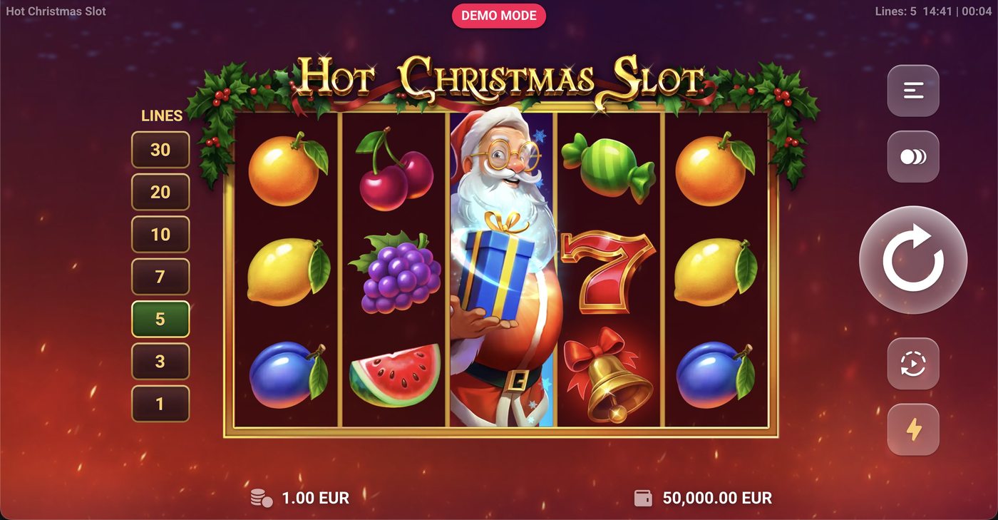 Hot Christmas Slot: image of main menu
