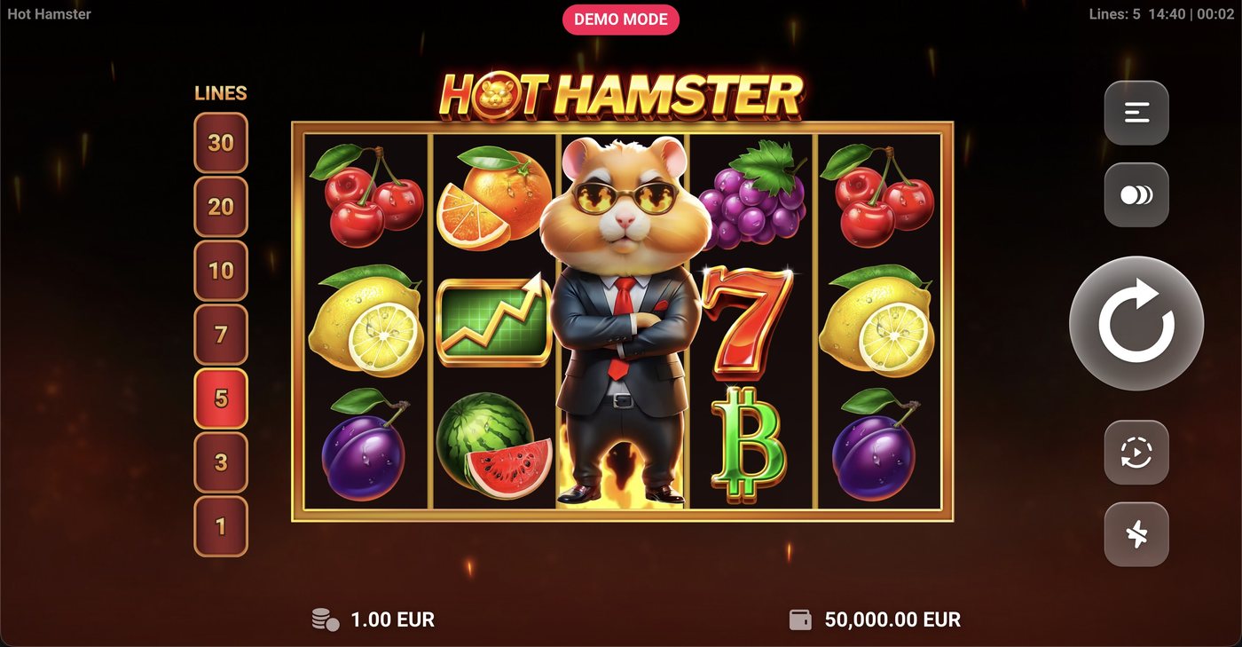 Hot Hamster Slot: image of main menu