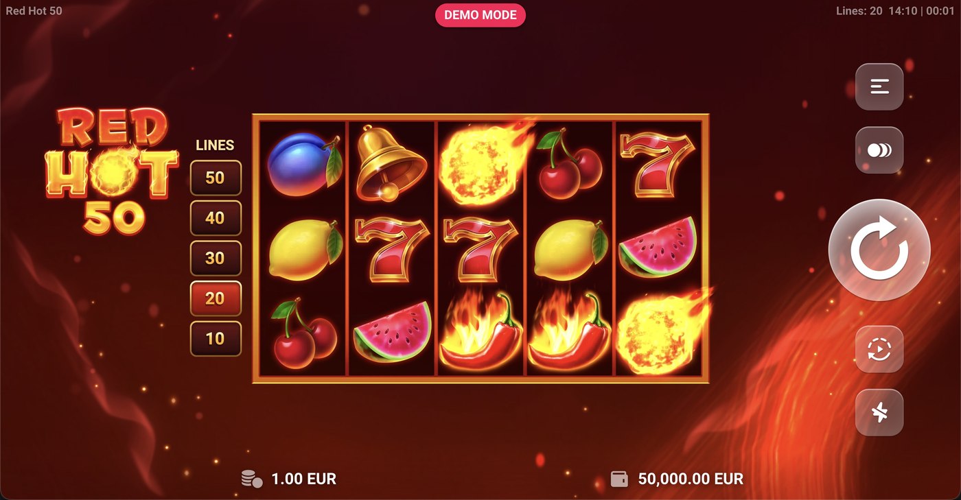 Red Hot 50: image of main menu