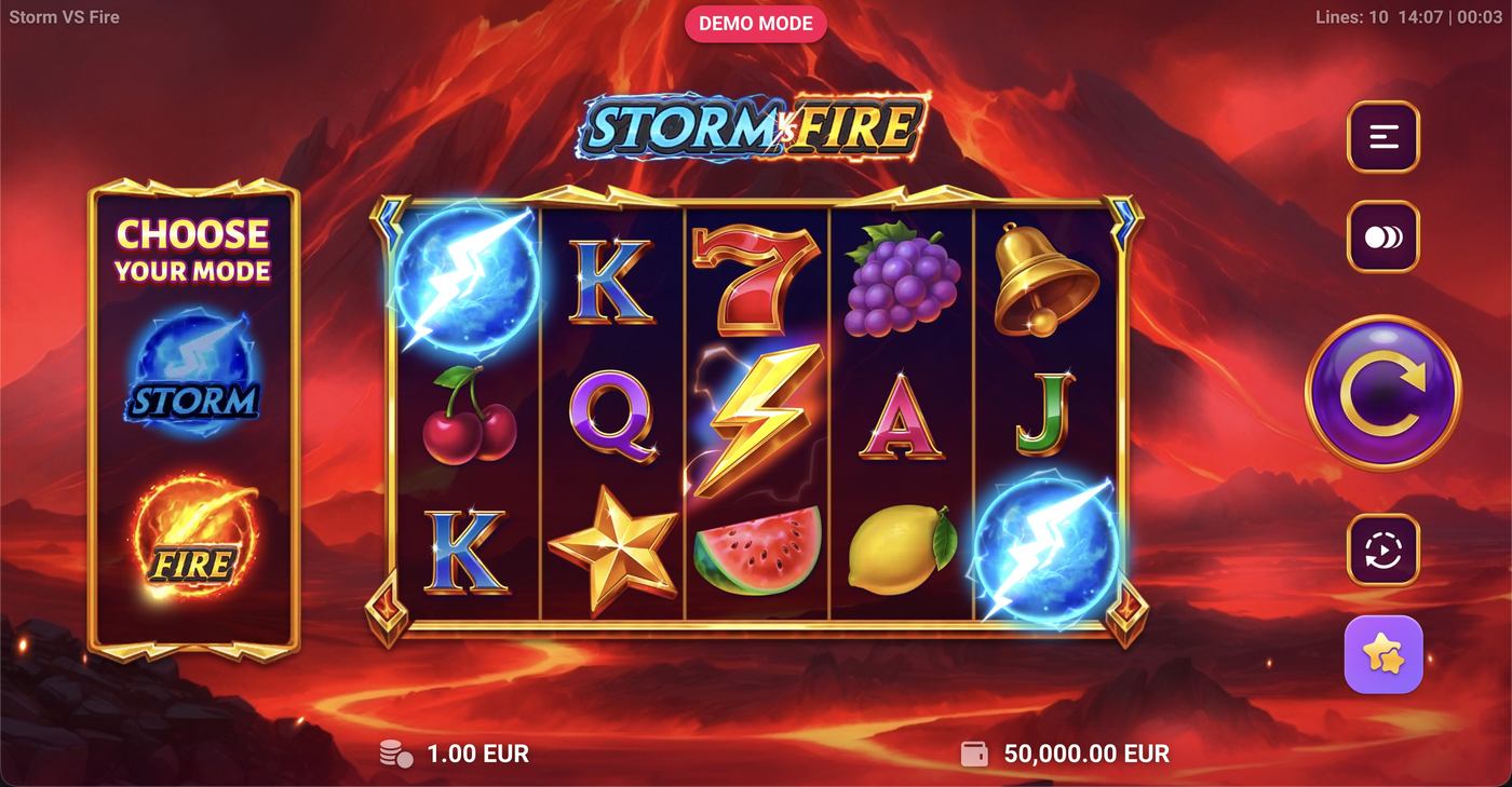 Storm VS Fire: image of main menu