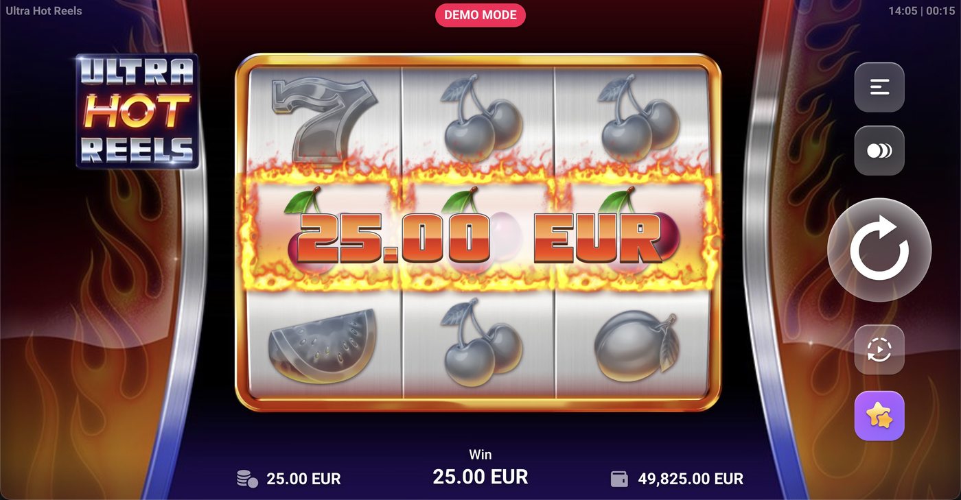 Ultra Hot Reels: image of winning