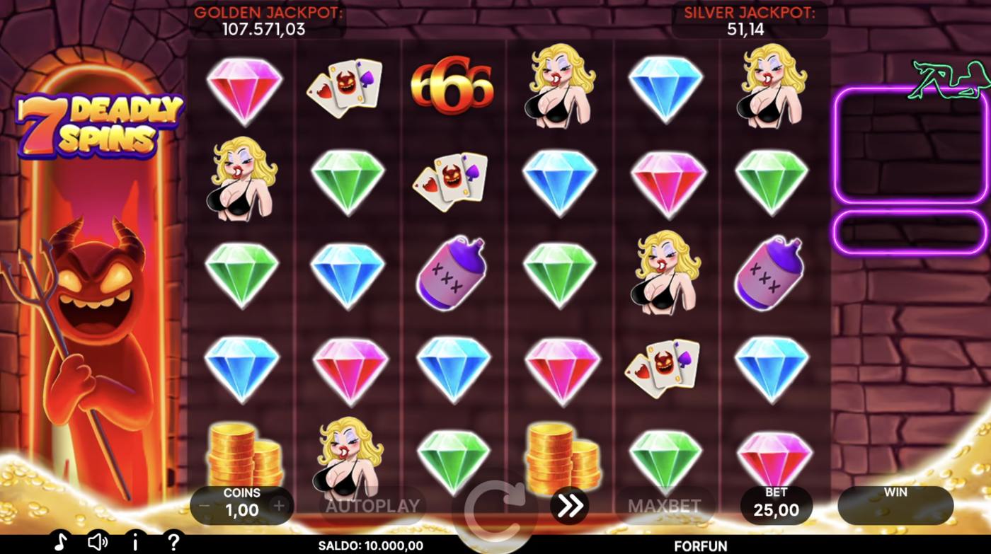 7 Deadly Spins: image of main menu