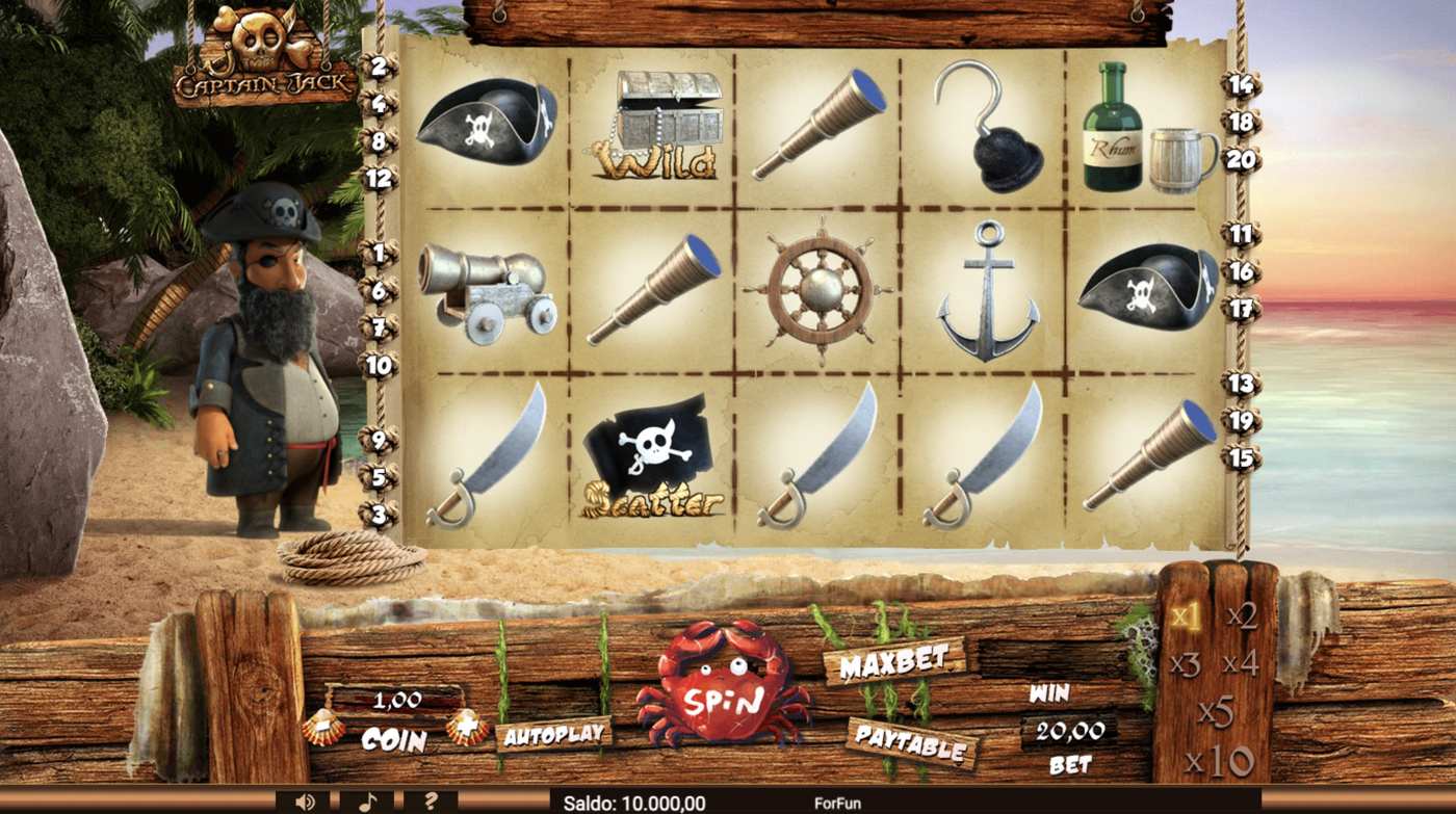 Captain Jack: image of main menu